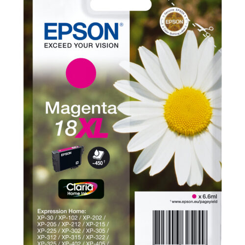 Epson C13T18134012/18XL Ink cartridge magenta high-capacity, 450 pages 6,6ml for Epson XP 30