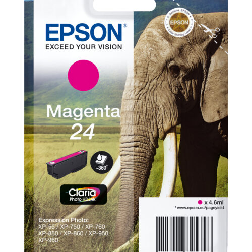 Epson C13T24234012/24 Ink cartridge magenta, 360 pages 4,6ml for Epson XP 750