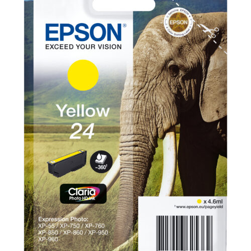 Epson C13T24244012/24 Ink cartridge yellow, 360 pages 4,6ml for Epson XP 750