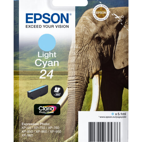 Epson C13T24254012/24 Ink cartridge light cyan, 360 pages 5,1ml for Epson XP 750