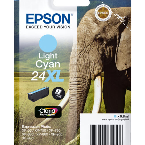Epson C13T24354012/24XL Ink cartridge light cyan high-capacity, 500 pages 9,8ml for Epson XP 750