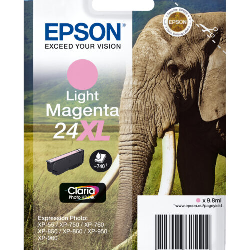 Epson C13T24364012/24XL Ink cartridge light magenta high-capacity, 500 pages 9,8ml for Epson XP 750