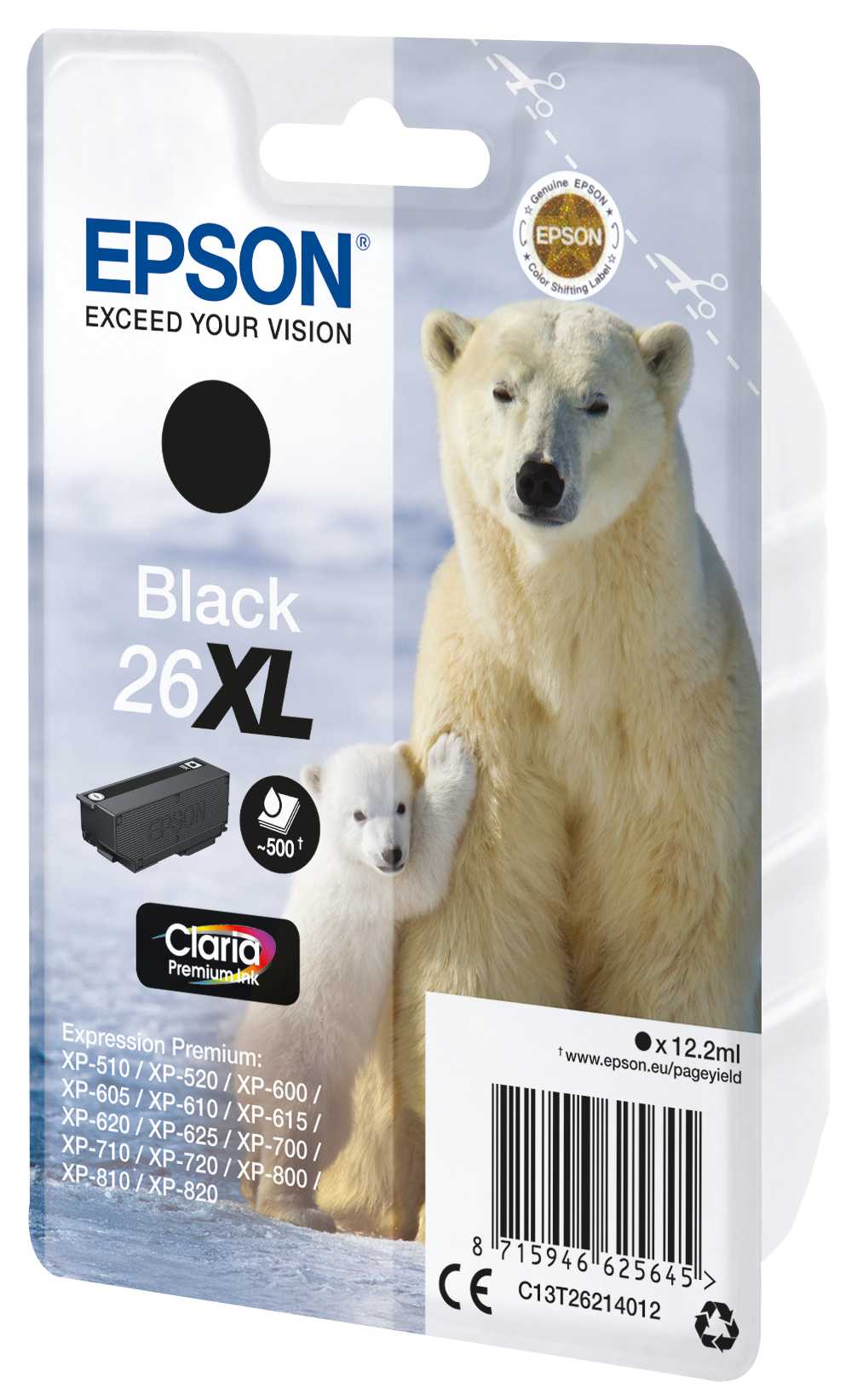 33622502_9303587356 Epson C13T26214012/26XL Ink cartridge black high-capacity XL, 500 pages 12,2ml for Epson XP 600