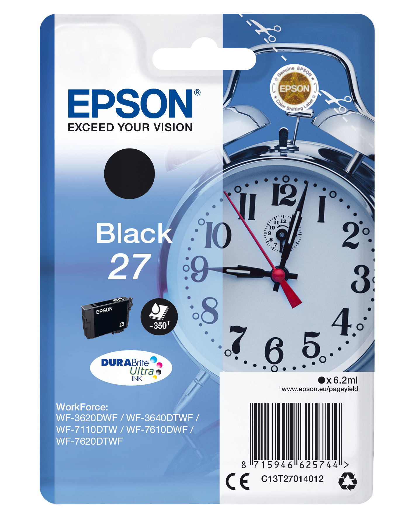 33622512_1694221086 Epson C13T27014012/27 Ink cartridge black, 350 pages 6,2ml for Epson WF 3620