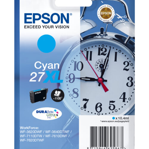 33622524_2674453183 Epson C13T27124012/27XL Ink cartridge cyan high-capacity, 1.100 pages 10,4ml for Epson WF 3620