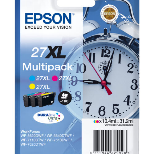 33622530_1710959660 Epson C13T27154012/27XL Ink cartridge multi pack C,M,Y high-capacity, 3x1.100 pages 10,4ml Pack=3 for Epson WF 3620