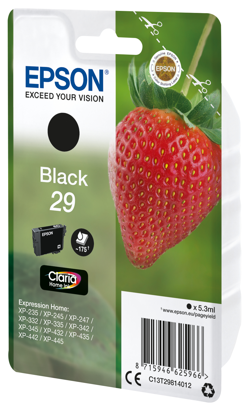 33622534_4369529151 Epson C13T29814012/29 Ink cartridge black, 175 pages 5,3ml for Epson XP 235/335