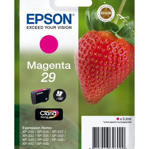 33622538_8232312655 Epson C13T29834012/29 Ink cartridge magenta, 180 pages ISO/IEC 19752 3,2ml for Epson XP 235/335