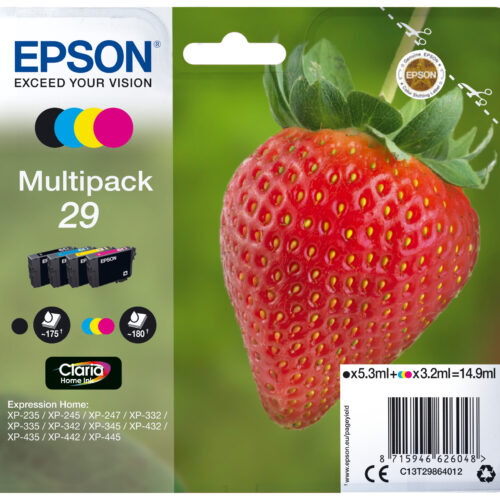 33622542_1124102013 Epson C13T29864012/29 Ink cartridge multi pack Bk,C,M,Y 5,3ml + 3x3,2ml Pack=4 for Epson XP 235/335
