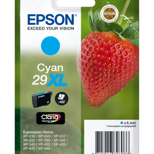 33622546_3257446719 Epson C13T29924012/29XL Ink cartridge cyan high-capacity, 450 pages ISO/IEC 19752 6,4ml for Epson XP 235/335