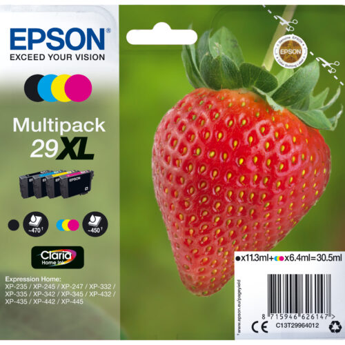 33622552_7618586117 Epson C13T29964012/29XL Ink cartridge multi pack Bk,C,M,Y high-capacity 11,3ml + 3x6,4ml Pack=4 for Epson XP 235/335