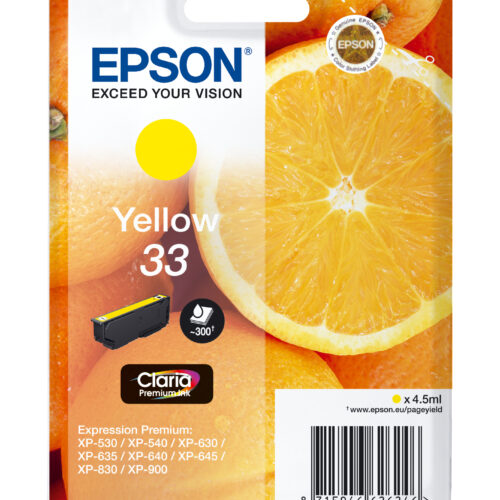 33622562_1022390191 Epson C13T33444012/33 Ink cartridge yellow, 300 pages ISO/IEC 19752 4,5ml for Epson XP 530