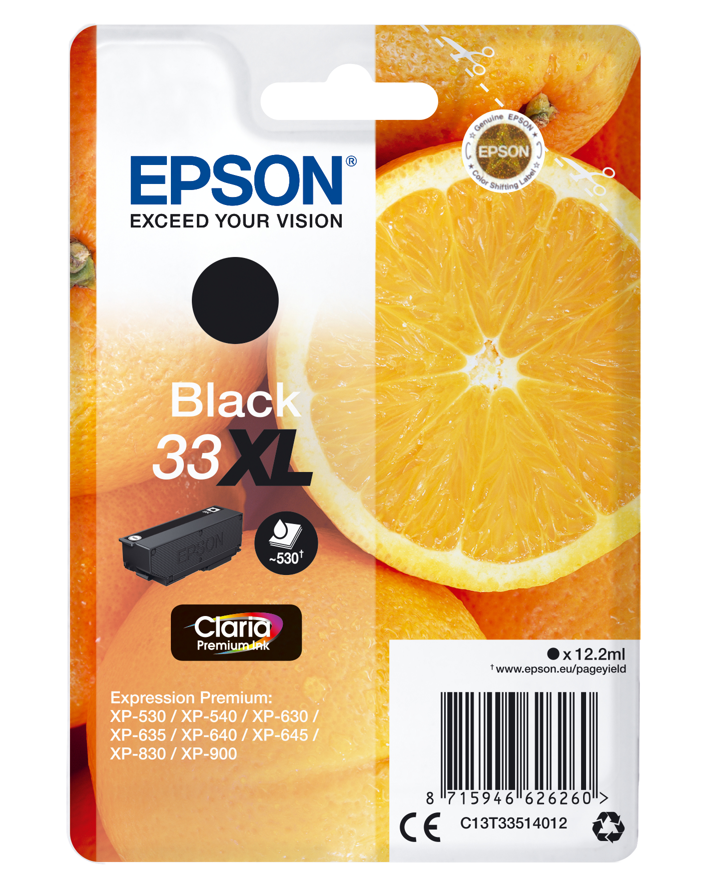 33622565_9164478598 Epson C13T33514022/33XL Ink cartridge black high-capacity Blister Radio Frequency, 530 pages 12,2ml for Epson XP 530