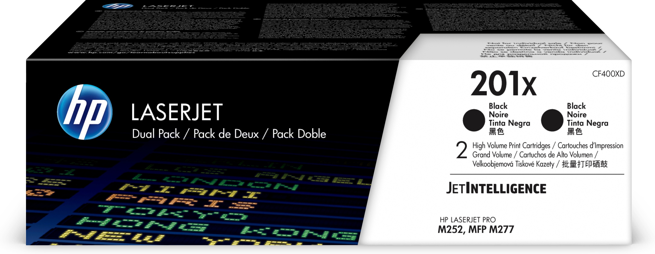 HP CF400XD/201X Toner cartridge black high-capacity twin pack, 2x2.800 pages ISO/IEC 19752 Pack=2 for HP Pro M 252