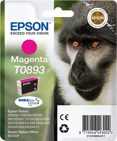 3526167_5286451724 Epson C13T08934011/T0893 Ink cartridge magenta, 135 pages ISO/IEC 24711 3.5ml for Epson Stylus S 20/SX 115/SX 415