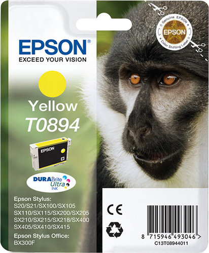 3526168_1527864653 Epson C13T08944011/T0894 Ink cartridge yellow, 225 pages ISO/IEC 24711 3.5ml for Epson Stylus S 20/SX 115/SX 415