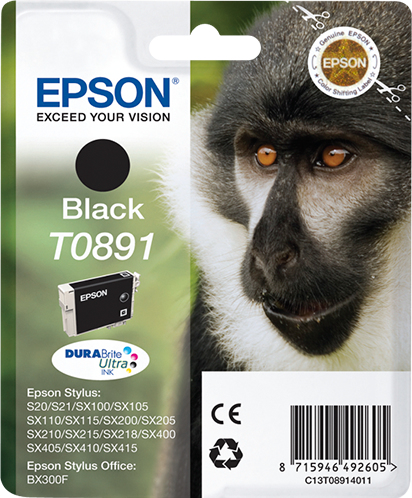 3526171_4876378921 Epson C13T08914011/T0891 Ink cartridge black, 170 pages ISO/IEC 24711 5.8ml for Epson Stylus S 20/SX 115/SX 415