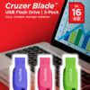 SanDisk Cruzer Blade 16GB USB flash drive USB Type-A 2.0 Blue, Green, Pink