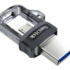SanDisk Ultra Dual m3.0 USB flash drive 256 GB USB Type-A / Micro-USB 3.2 Gen 1 (3.1 Gen 1) Black, Silver, Transparent