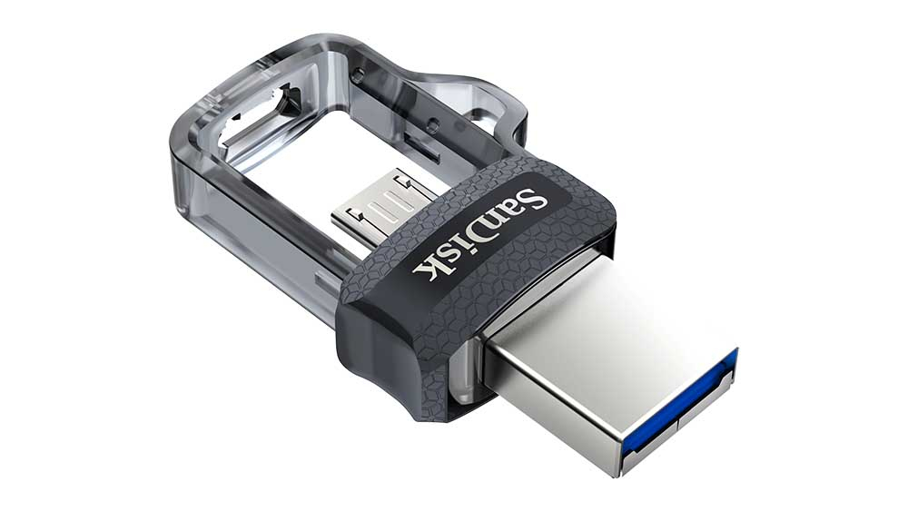 SanDisk Ultra Dual m3.0 USB flash drive 256 GB USB Type-A / Micro-USB 3.2 Gen 1 (3.1 Gen 1) Black, Silver, Transparent