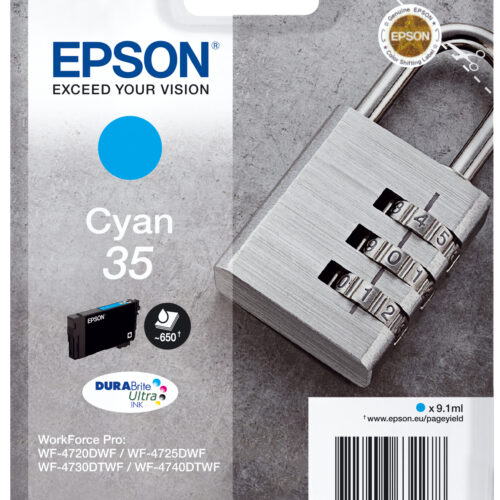 36132246_0009339590 Epson C13T35824010/35 Ink cartridge cyan, 650 pages 9,1ml for Epson WF-4720