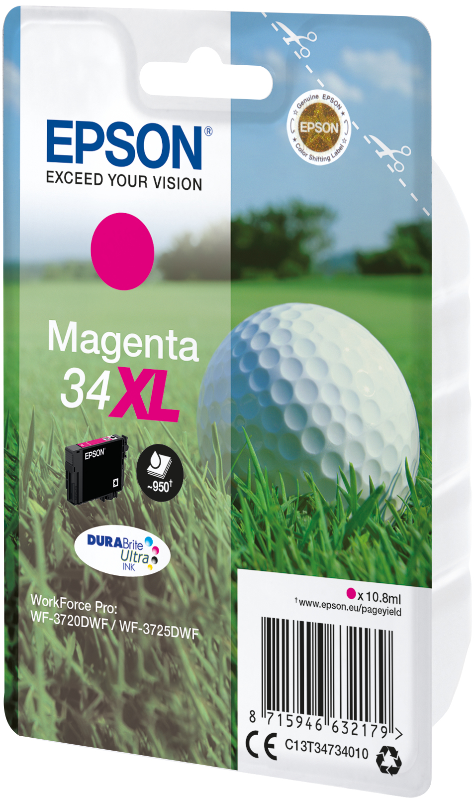 36132273_4251818703 Epson C13T34734010/34XL Ink cartridge magenta high-capacity, 950 pages 10,8ml for Epson WF-3720