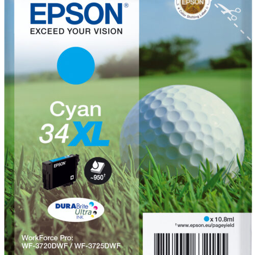 36132294_3441724931 Epson C13T34724010/34XL Ink cartridge cyan high-capacity, 950 pages 10,8ml for Epson WF-3720