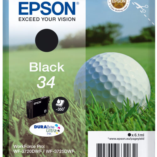 36132305_5974702927 Epson C13T34614010/34 Ink cartridge black, 350 pages 6,1ml for Epson WF-3720