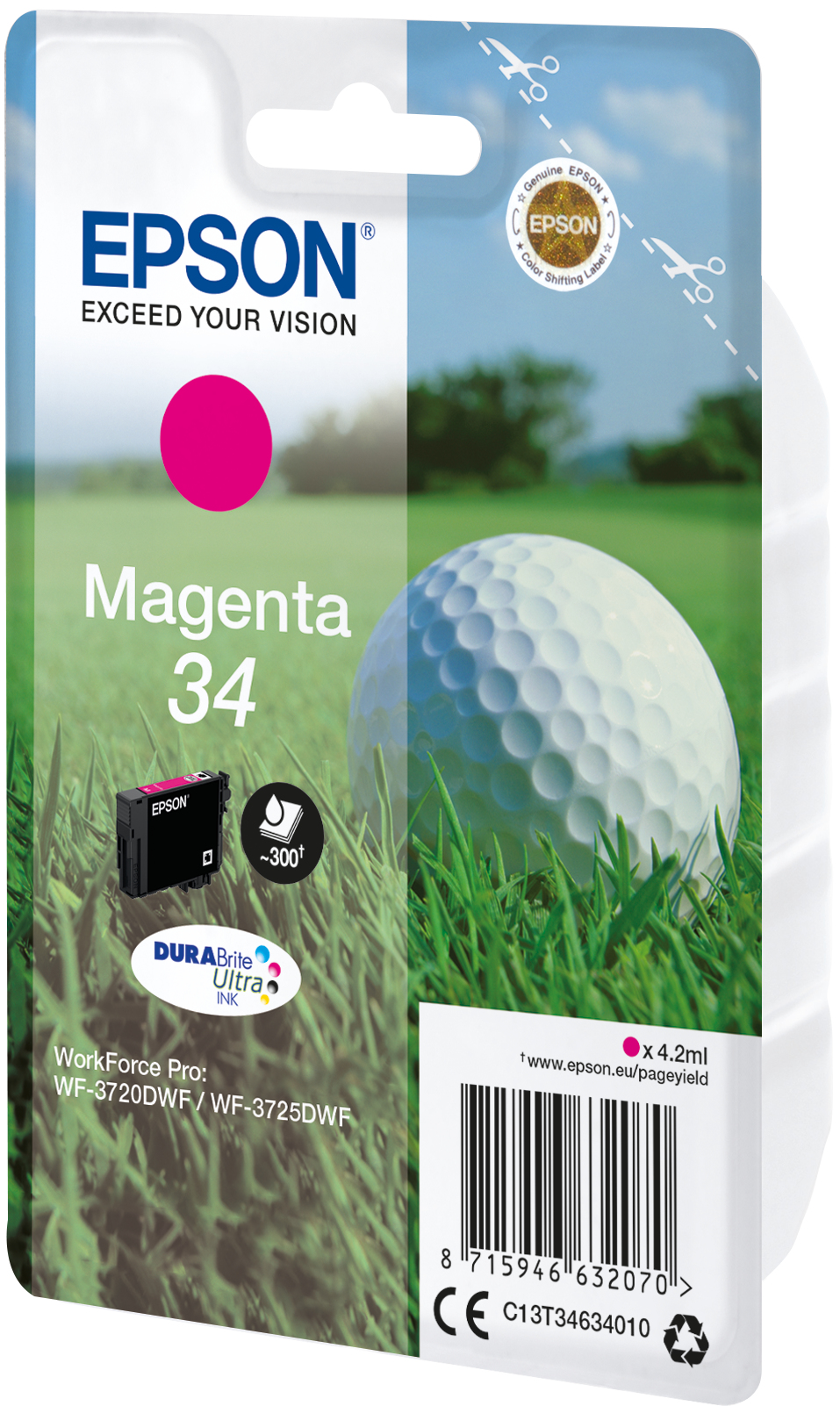 36132420_0970074028 Epson C13T34634010/34 Ink cartridge magenta, 300 pages 4,2ml for Epson WF-3720