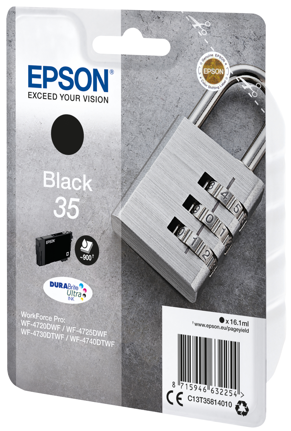 36132458_0268220762 Epson C13T35814010/35 Ink cartridge black, 950 pages 16,1ml for Epson WF-4720