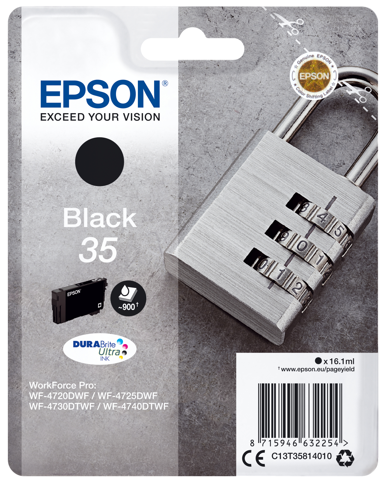 36132458_9479557291 Epson C13T35814010/35 Ink cartridge black, 950 pages 16,1ml for Epson WF-4720
