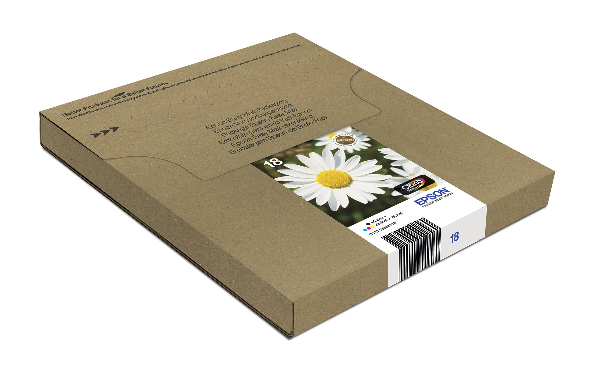 Epson C13T18064511/18 Ink cartridge multi pack Bk,C,M,Y Easy Mail 175pg + 3x180pg, 1x 5ml + 3x 3ml Pack=4 for Epson XP 30