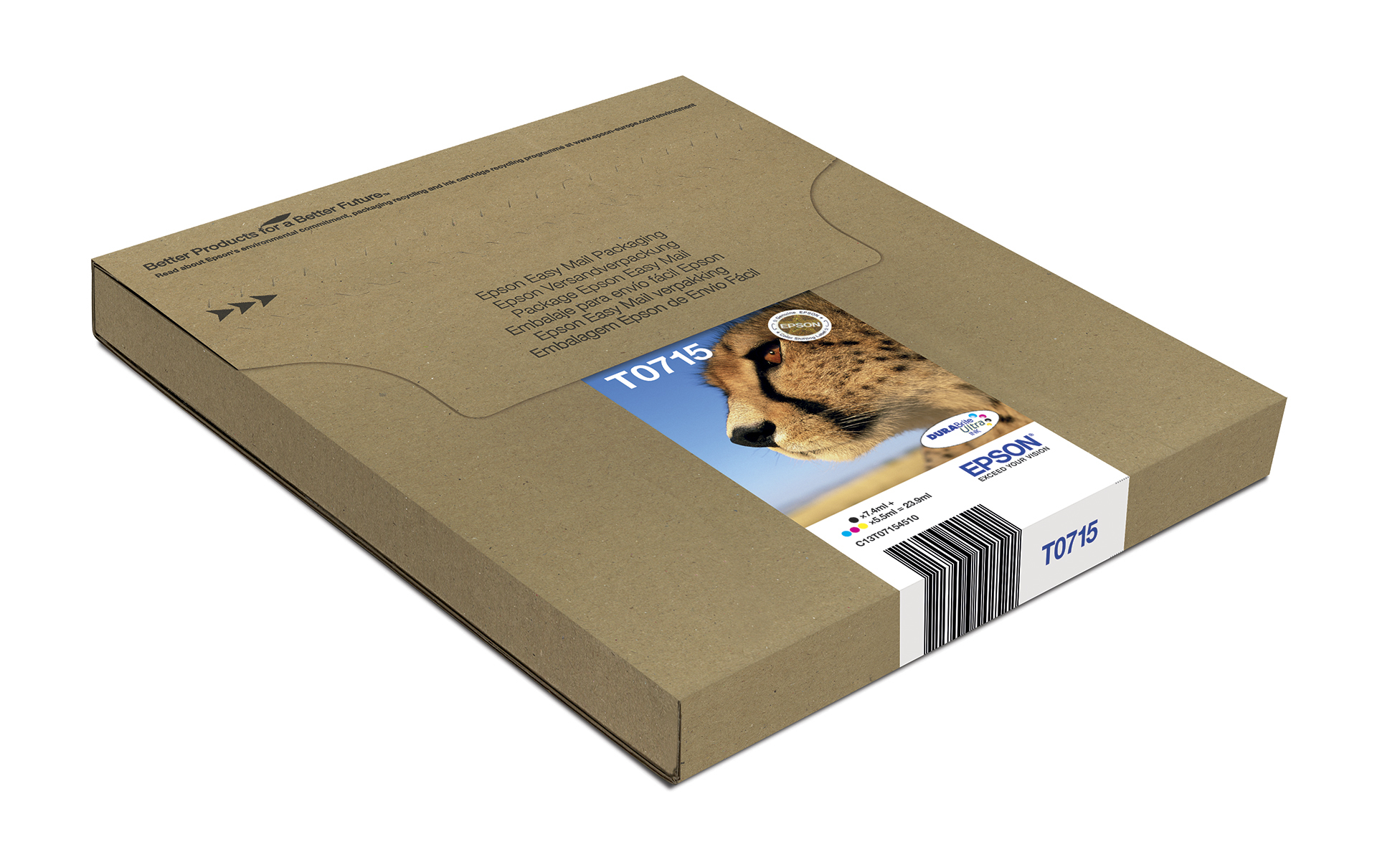 36199231_3451717143 Epson C13T07154511/T0715 Ink cartridge multi pack Bk,C,M,Y Easy Mail 7,4ml+3x5,5ml Pack=4 for Epson Stylus BX 310/600/D 120/D 78/S 20