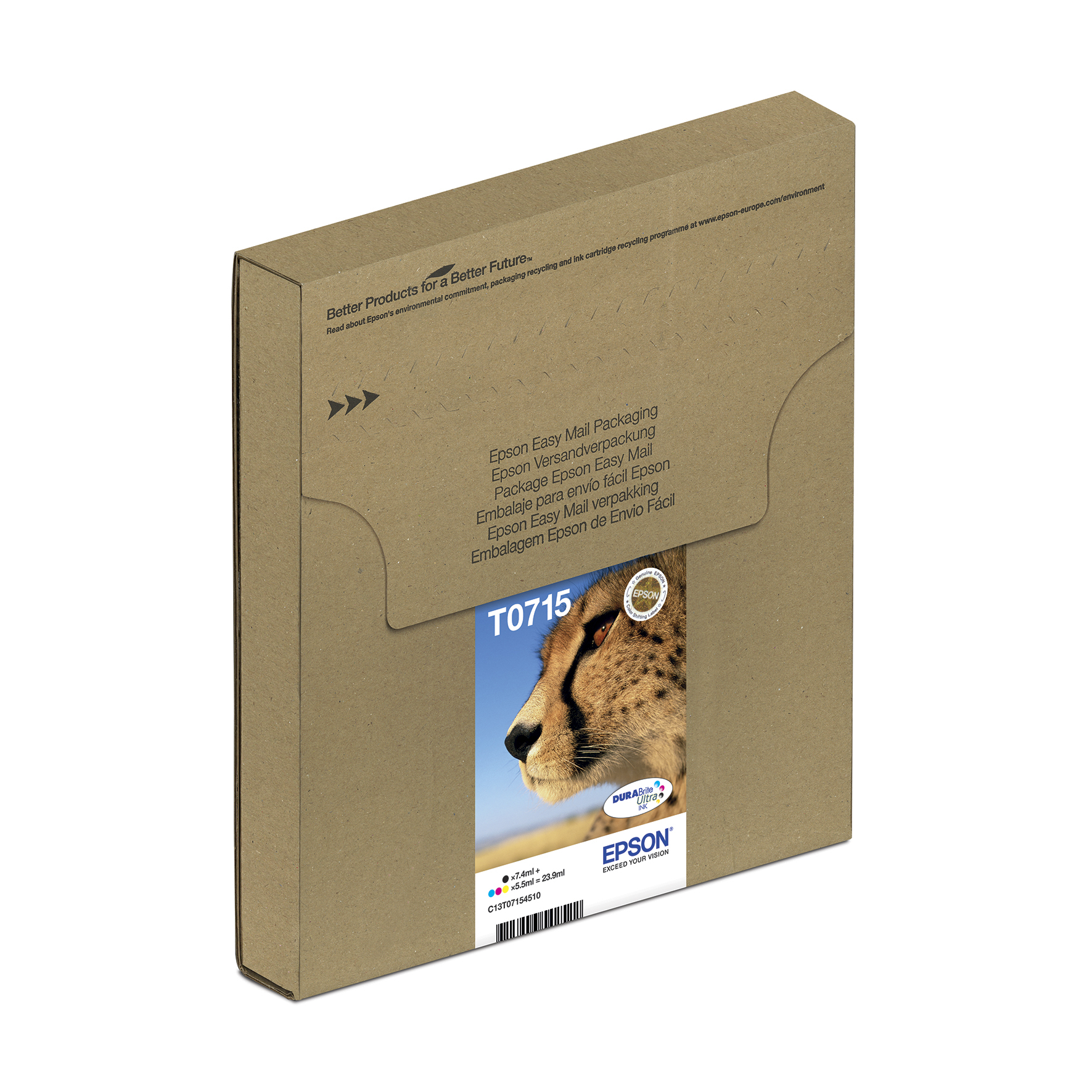 36199231_4840161007 Epson C13T07154511/T0715 Ink cartridge multi pack Bk,C,M,Y Easy Mail 7,4ml+3x5,5ml Pack=4 for Epson Stylus BX 310/600/D 120/D 78/S 20