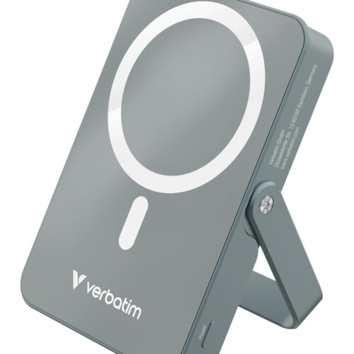 364b1d24687d265c599a334916d3379a4c34cb1a Verbatim Charge ´n´ Go Magnetic Wireless Power Bank with stand - 10000 mAh Grey