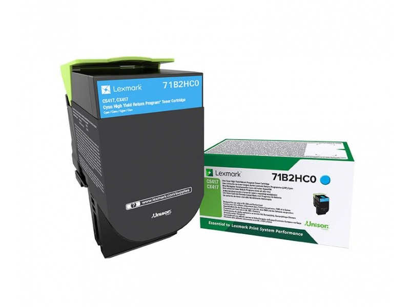 Lexmark 71B2HC0 Toner-kit cyan return program, 3.500 pages ISO/IEC 19752 for Lexmark CS 417/517