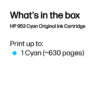 HP F6U12AE/953 Ink cartridge cyan, 630 pages 9ml for HP OfficeJet Pro 7700/8210/8710