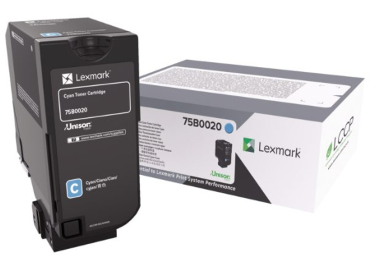 37098152_3261178000 Lexmark 75B0020 Toner-kit cyan, 10.000 pages ISO/IEC 19752 for Lexmark CS 727