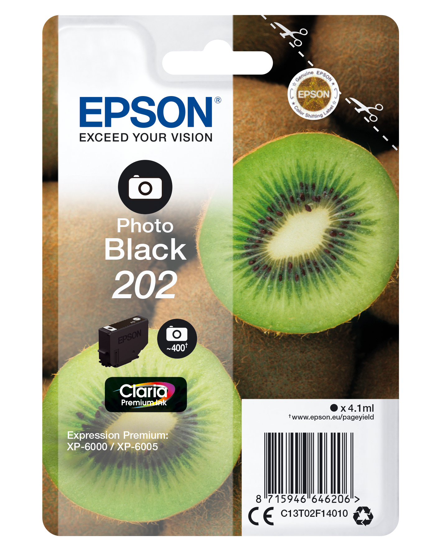 37805964_4501271390 Epson C13T02F14010/202 Ink cartridge foto black, 400 pages 400 Photos 4,1ml for Epson XP 6000