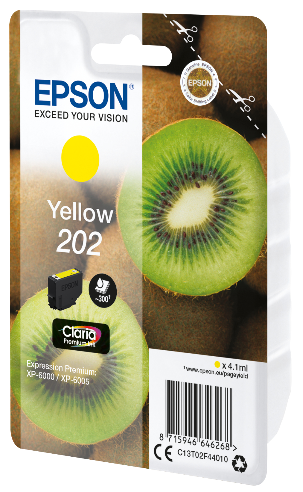 37805966_2194295385 Epson C13T02F44010/202 Ink cartridge yellow, 300 pages 4,1ml for Epson XP 6000