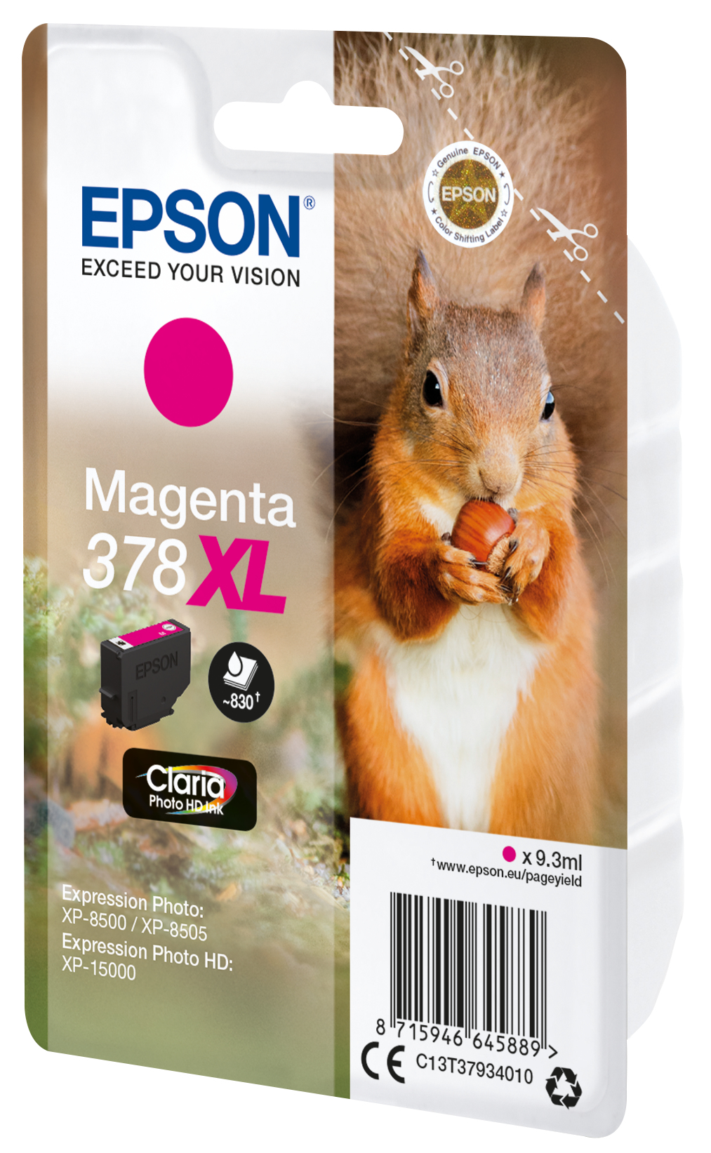 37805981_1180787734 Epson C13T37934010/378XL Ink cartridge magenta high-capacity, 830 pages 9,3ml for Epson XP 15000/8000