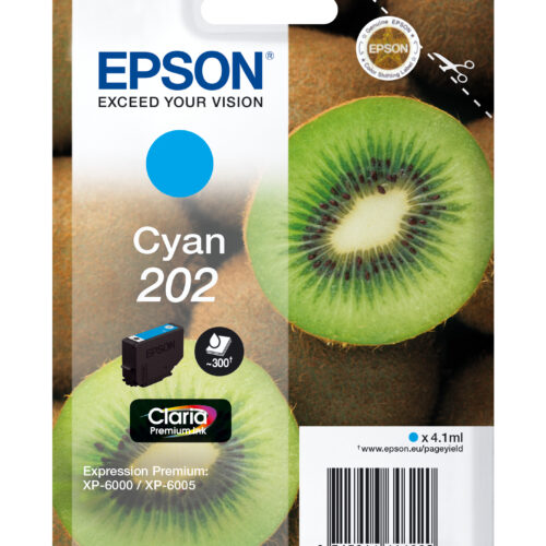 Epson C13T02F24010/202 Ink cartridge cyan, 300 pages 4,1ml for Epson XP 6000