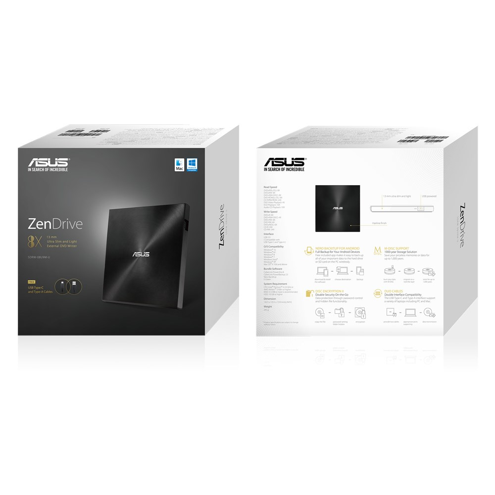 37847649_5816791891 ASUS ZenDrive U9M optical disc drive DVD±RW Black