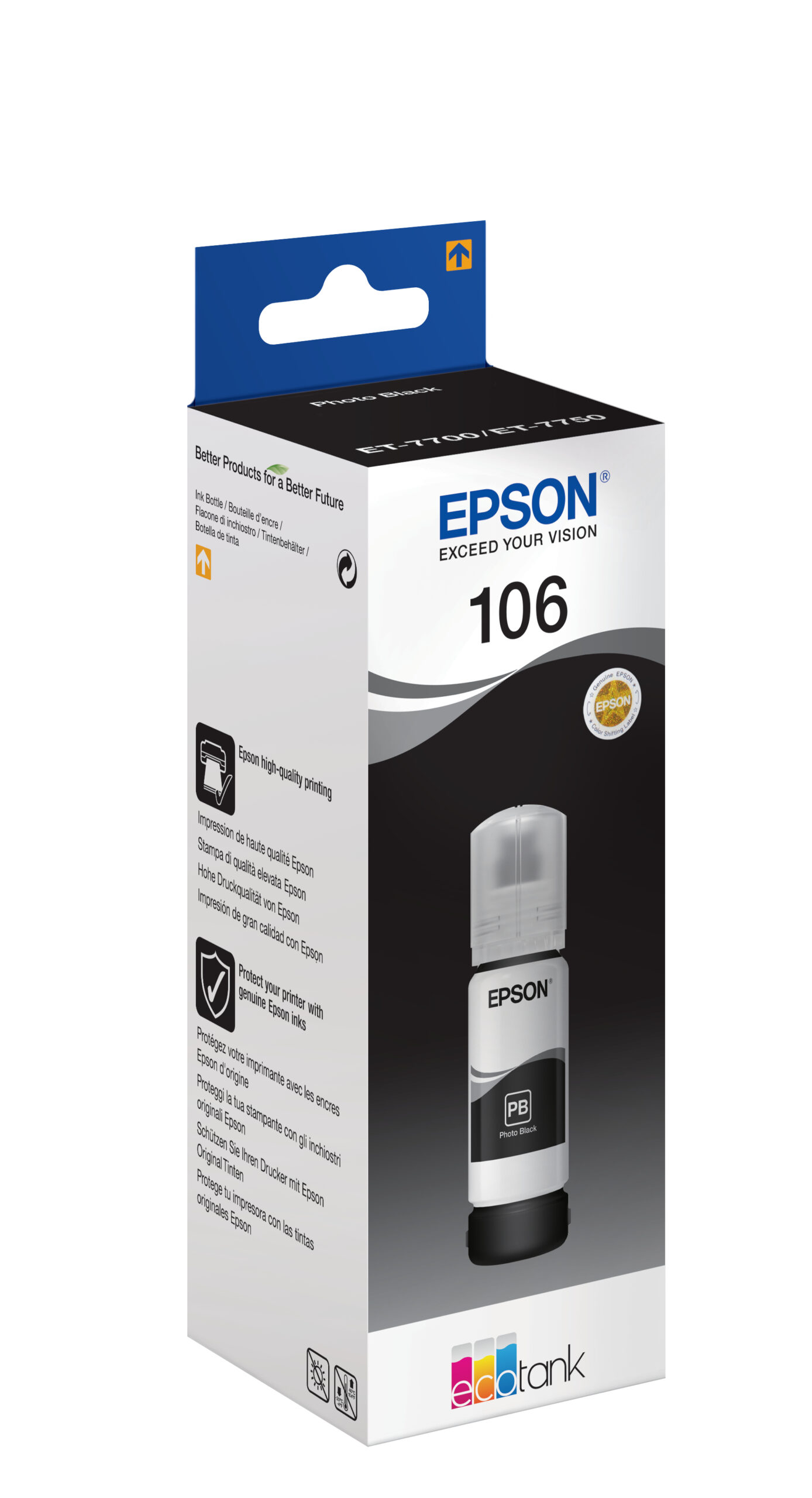 37987681_2445412775 Epson C13T00R140/106 Ink bottle foto black, 5.000 pages 3400 Photos 70ml for Epson ET-7750