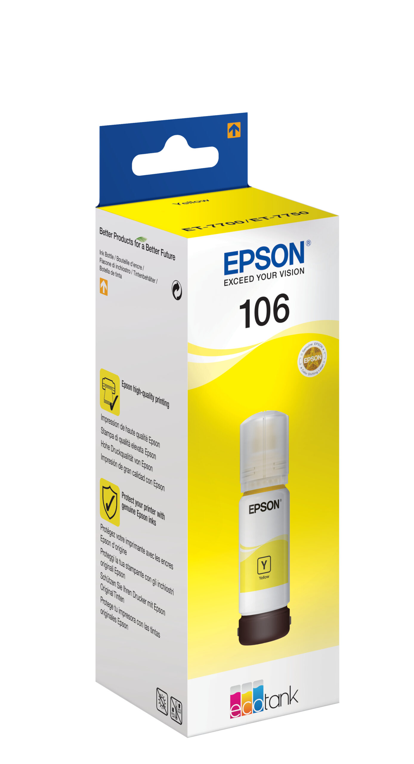 37987701_5195605654 Epson C13T00R440/106 Ink bottle yellow, 5.000 pages 3400 Photos 70ml for Epson ET-7750