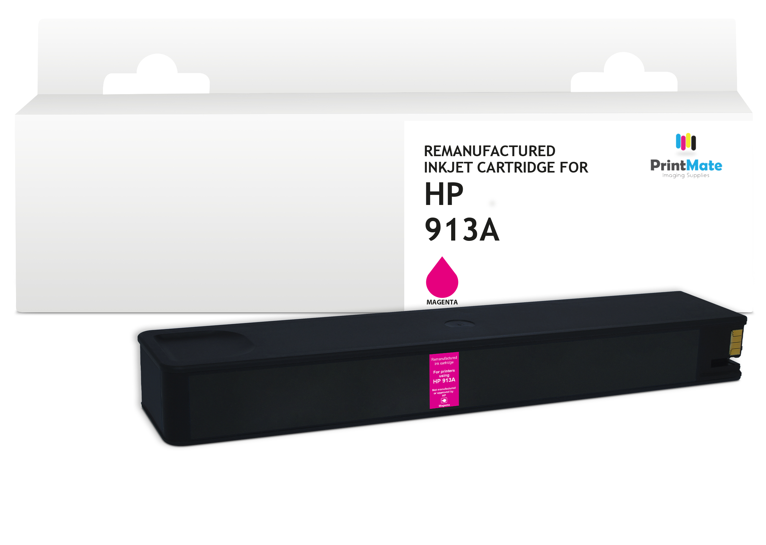 PrintMate HP 913A, remanufactured ink cartridge, Magenta 3200p