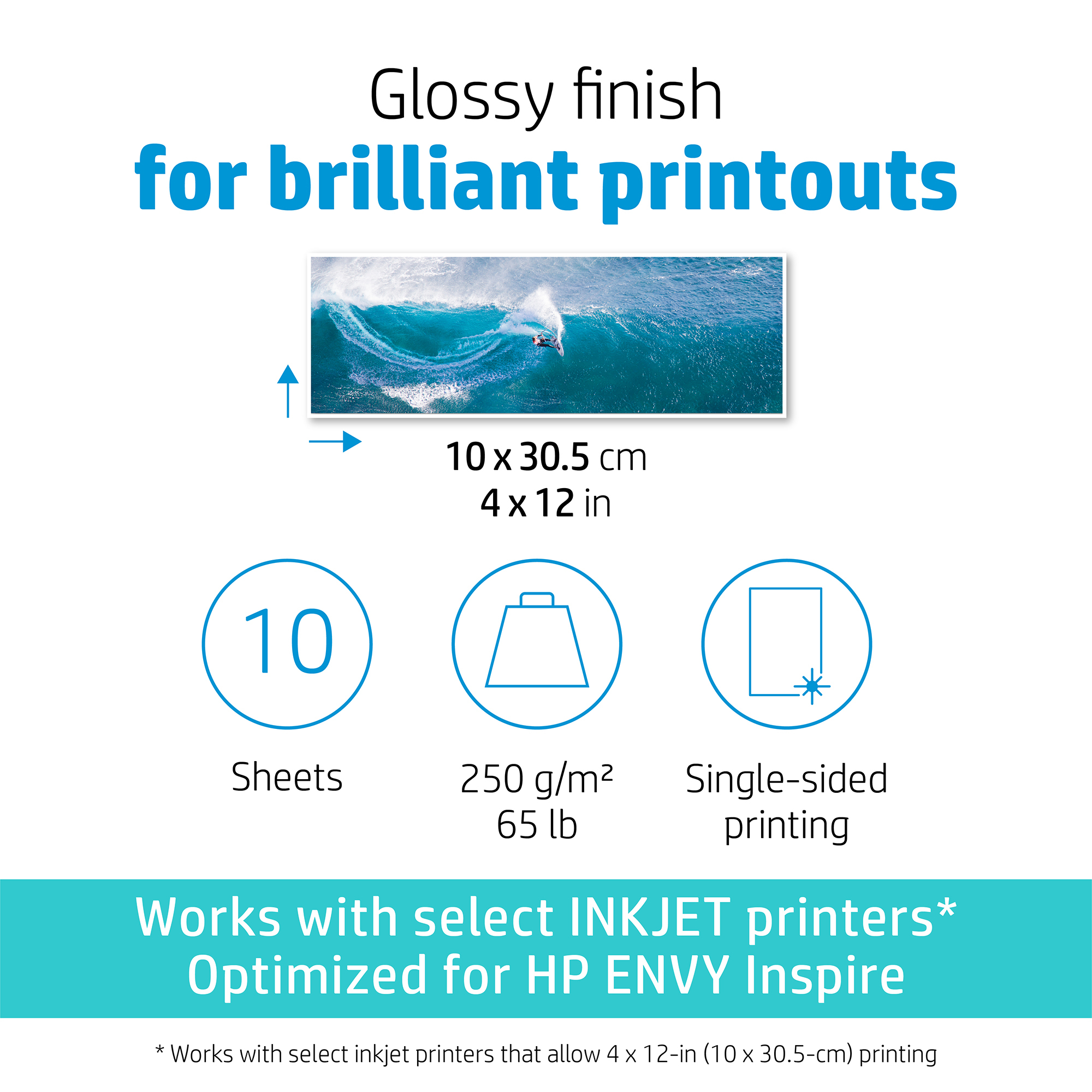 3b477248ffea5356b93a9959a7678dfeeb20d2d7 HP Advanced Photo Paper Glossy 65 lb 5 x 5 in. (127 x 127 mm) 20 sheets
