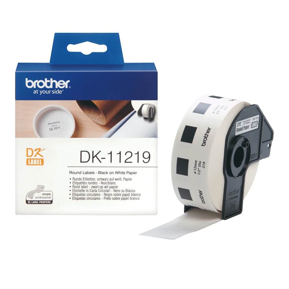 3b550dd57c4ad83ca918e5875d3c8e220a801e40 Brother DK-11219 DirectLabel Etikettes round 12mm 1200 for Brother P-Touch QL/700/800/QL 12-102mm/QL 12-103.6mm