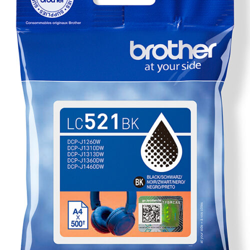 3c72ff02f36931f3ab4ec3bcf7d285dc194b5ee8 Brother LC-521BK Ink cartridge black, 500 pages ISO/IEC 19752 for Brother DCP-J 1260