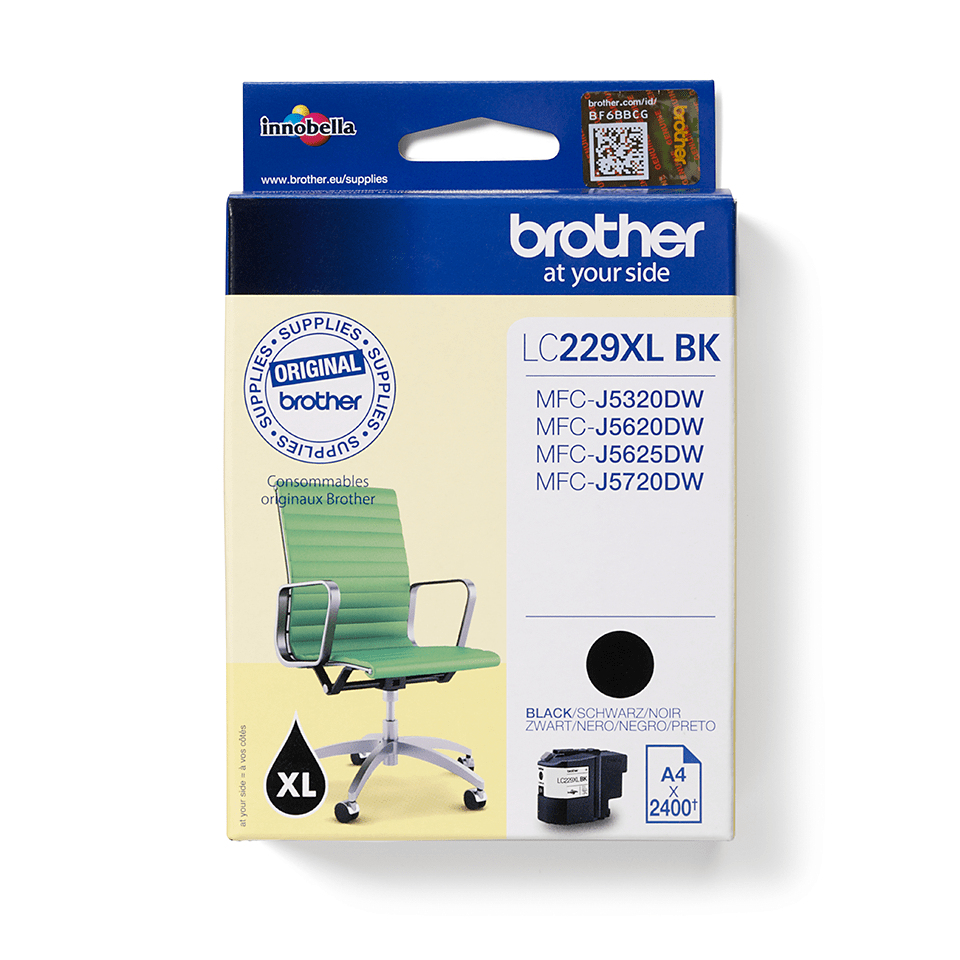 Brother LC-229XLBK Ink cartridge black, 2.400 pages ISO/IEC 24711 48.2ml for Brother MFC-J 5320